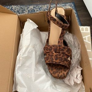 Cheetah print strappy heels